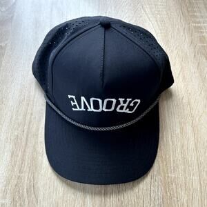 GROOVE Unisex Adjustable Trucker Hat Black with Rope Accent